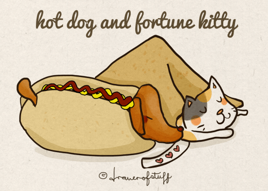 hot dog and fortune kitty